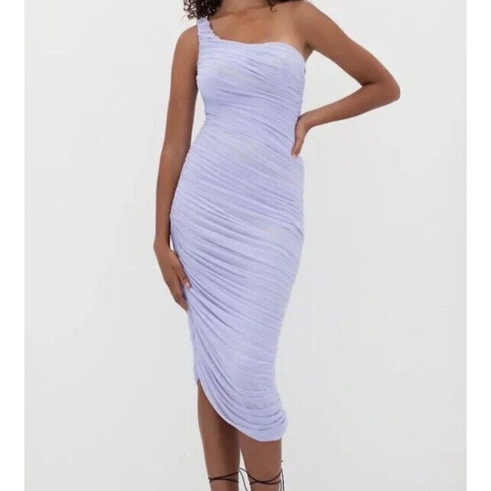 Aritzia Babaton Luxor One-Shoulder Lilac Dress